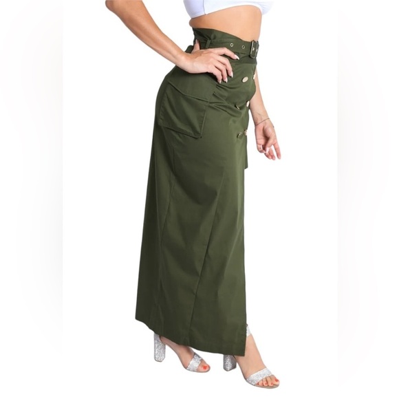 Women Asymmetric Self Belted Pockets Detailed Maxi Skirt Formal Casual
New - Picture 4 of 6